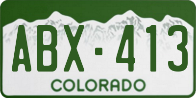 CO license plate ABX413