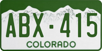 CO license plate ABX415