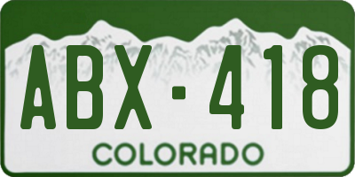 CO license plate ABX418