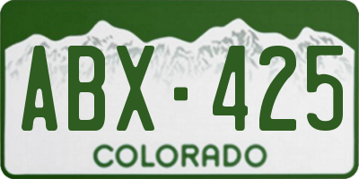 CO license plate ABX425