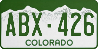 CO license plate ABX426