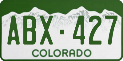 CO license plate ABX427