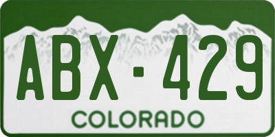 CO license plate ABX429