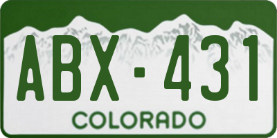 CO license plate ABX431