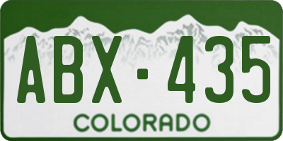 CO license plate ABX435