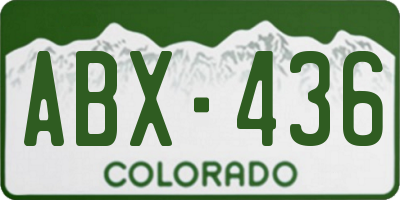 CO license plate ABX436