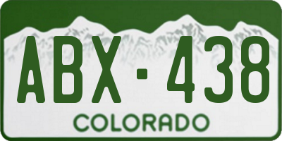 CO license plate ABX438