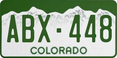 CO license plate ABX448