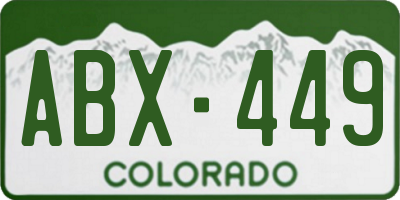 CO license plate ABX449