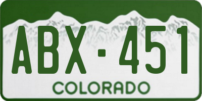 CO license plate ABX451