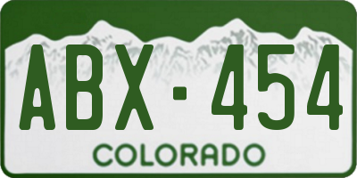 CO license plate ABX454
