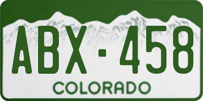 CO license plate ABX458