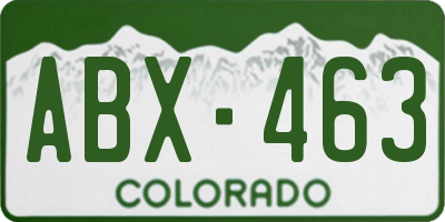 CO license plate ABX463