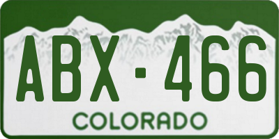 CO license plate ABX466