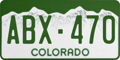 CO license plate ABX470
