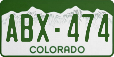 CO license plate ABX474