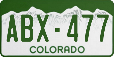 CO license plate ABX477