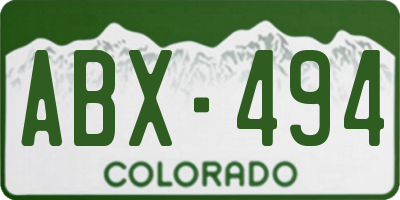 CO license plate ABX494