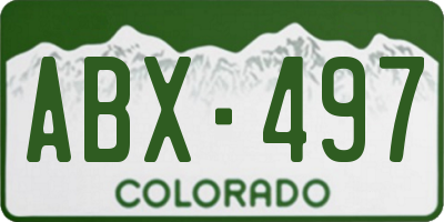 CO license plate ABX497