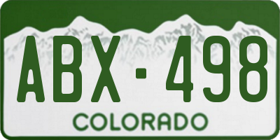 CO license plate ABX498