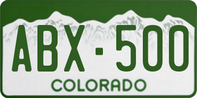 CO license plate ABX500