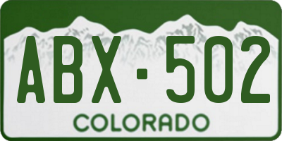 CO license plate ABX502