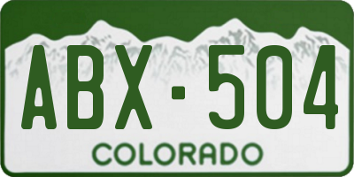 CO license plate ABX504