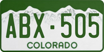 CO license plate ABX505