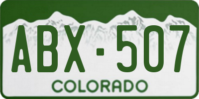 CO license plate ABX507