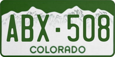 CO license plate ABX508
