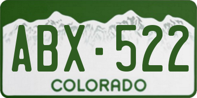 CO license plate ABX522