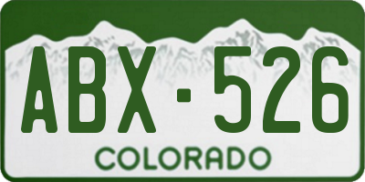 CO license plate ABX526