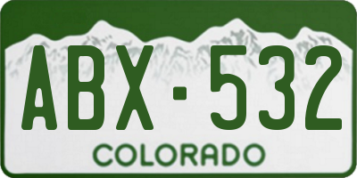CO license plate ABX532