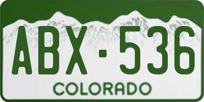 CO license plate ABX536
