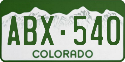 CO license plate ABX540