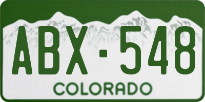 CO license plate ABX548
