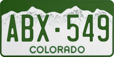 CO license plate ABX549
