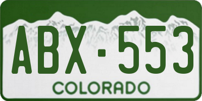 CO license plate ABX553