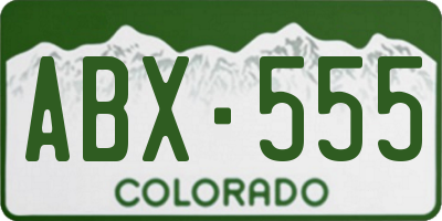 CO license plate ABX555