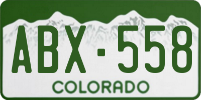 CO license plate ABX558