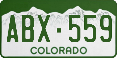CO license plate ABX559