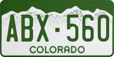 CO license plate ABX560