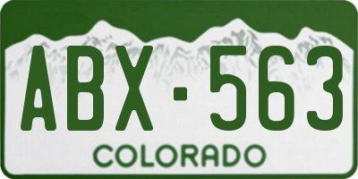 CO license plate ABX563
