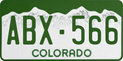 CO license plate ABX566