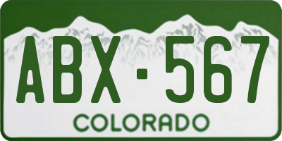 CO license plate ABX567