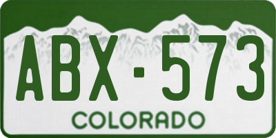 CO license plate ABX573