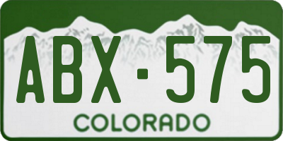CO license plate ABX575