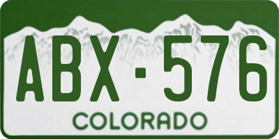 CO license plate ABX576
