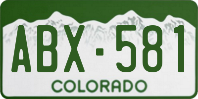 CO license plate ABX581