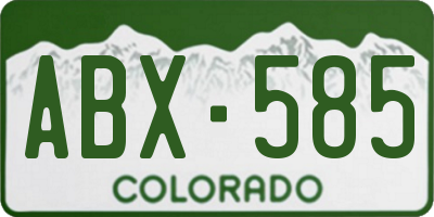 CO license plate ABX585